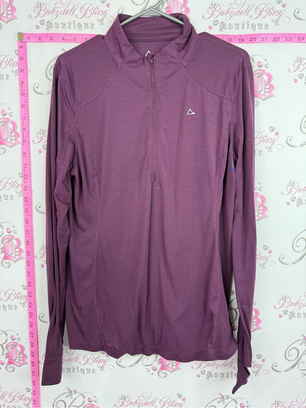 Paradox sweater shirt purple Athletic Quarter-Zip Pullover - Plum